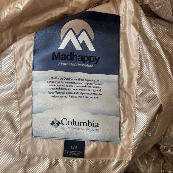 Madhappy x Columbia Nylon Puffer Women in Mauve Large NEW - Picture 10 of 13